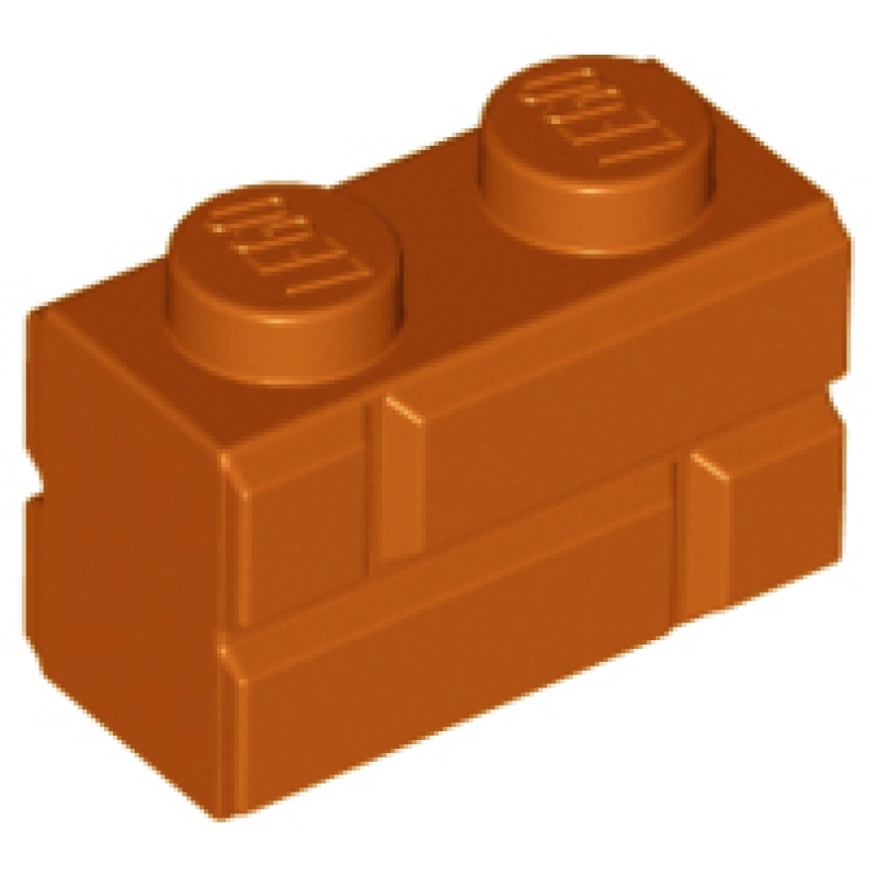 Steen, Aangepast 1x2 met steen motief Dark Orange